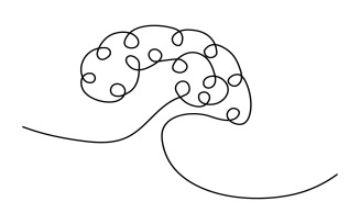 47 Human Brain continuous one line drawing white background