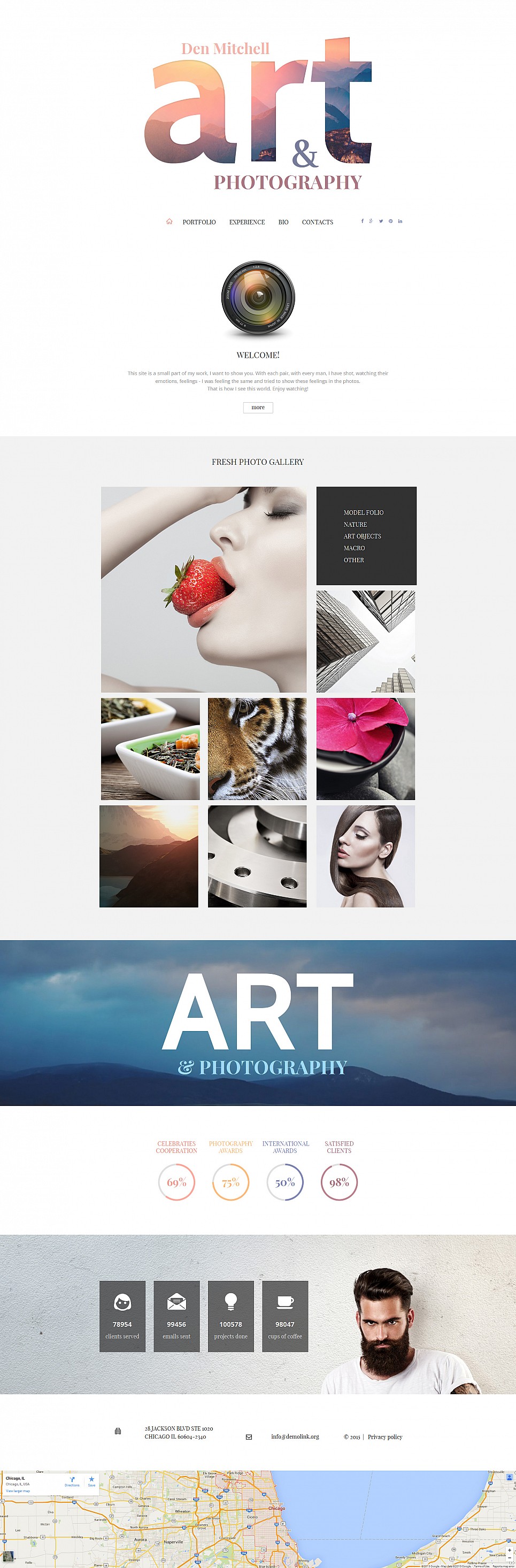 Art & Photography Responsive Moto CMS 3 Template New Screenshots BIG