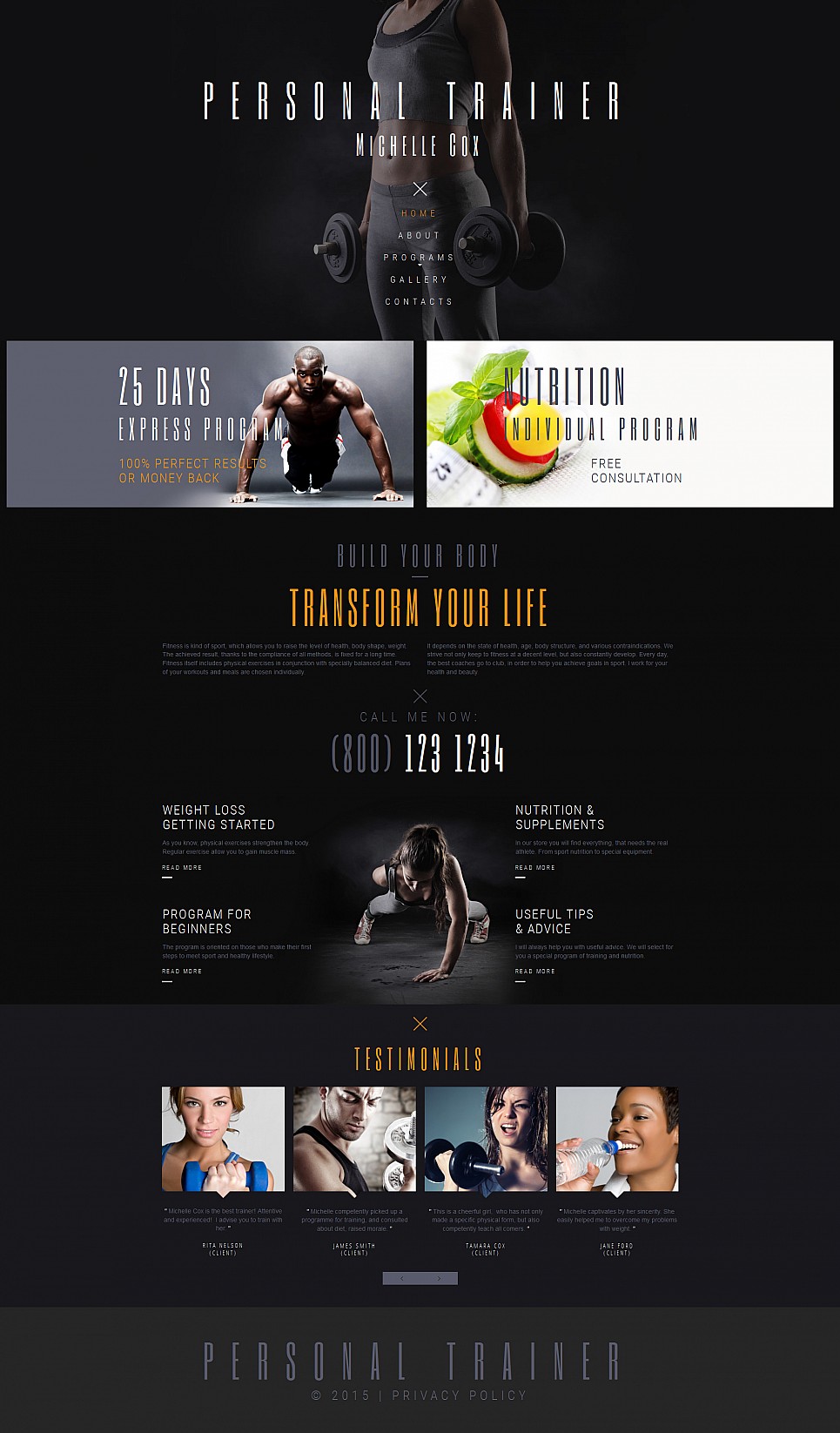 Fitness Responsive Moto CMS 3 Template New Screenshots BIG