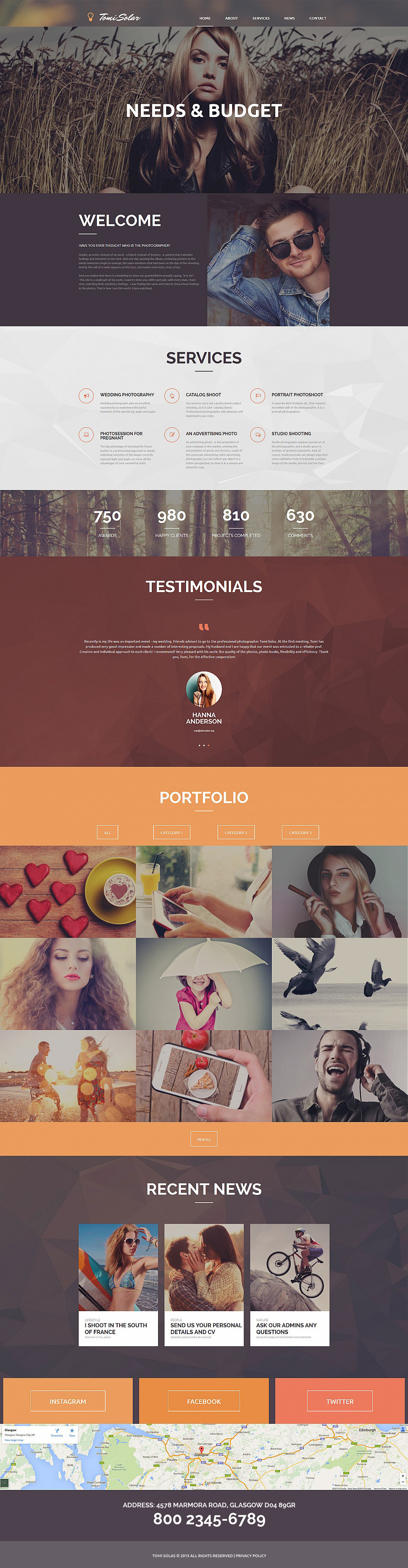 Photographer Portfolio Responsive Moto CMS 3 Template New Screenshots BIG