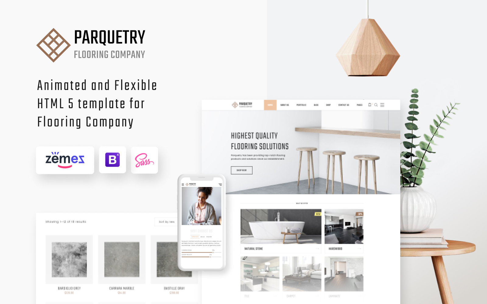 Reszponzív Parquetry - Flooring Company HTML5 Weboldal sablon 55694