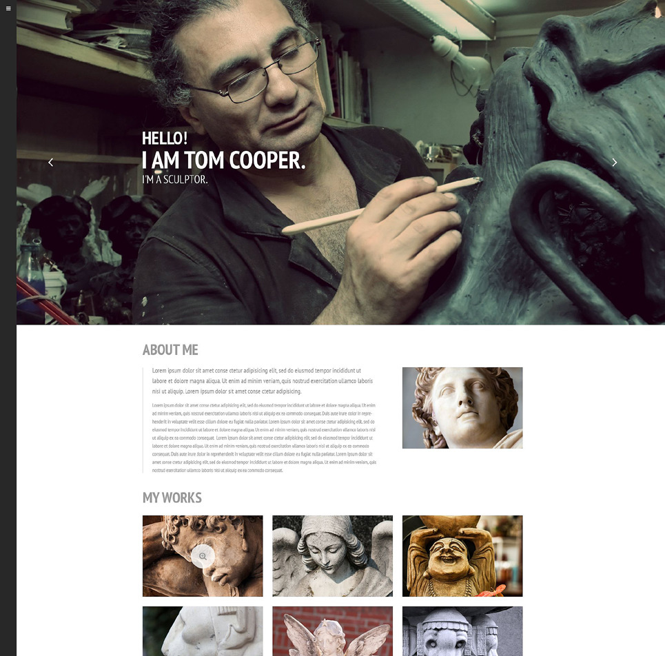 Sculptor Responsive Website Template Big Screenshot Sculptor Website Template New Screenshots BIG