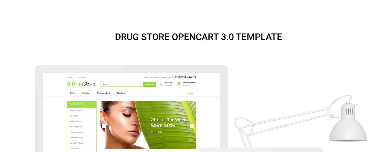 шаблон opencart drugster