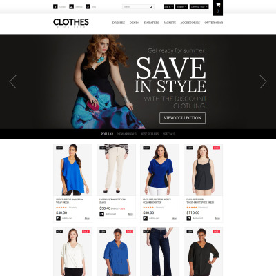 Адаптивный PrestaShop шаблон №55743 на тему магазин одежды #55743