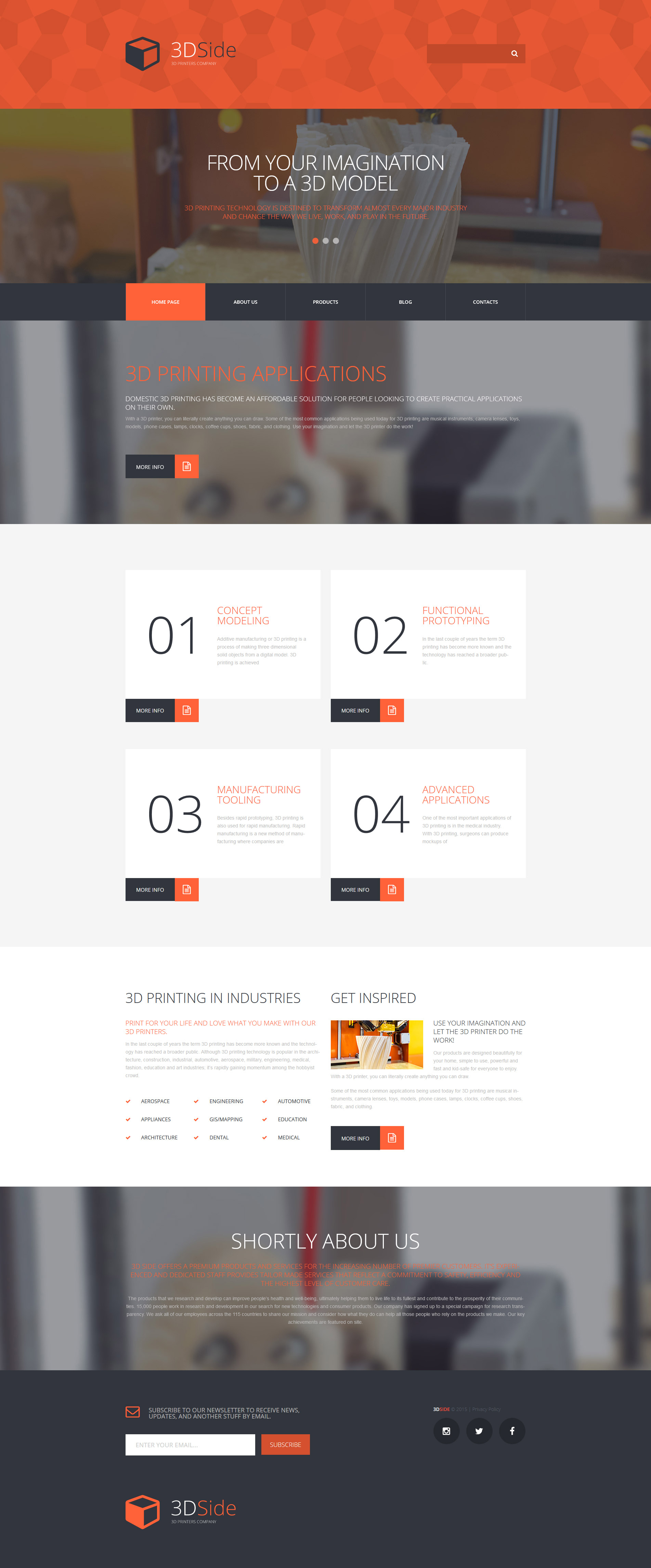 "3D Side WordPress Theme" Responsive WordPress thema №55771