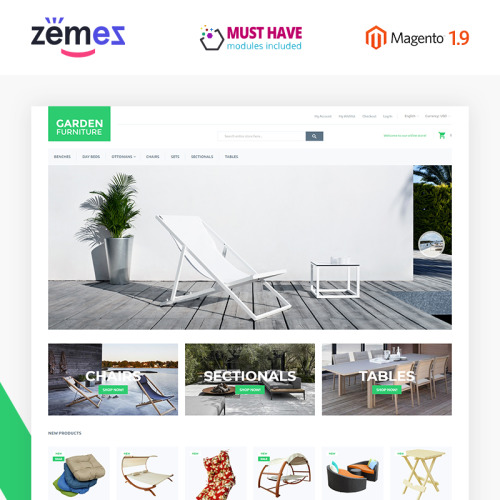 Garden Furniture Magento Template Based On Bootstrap