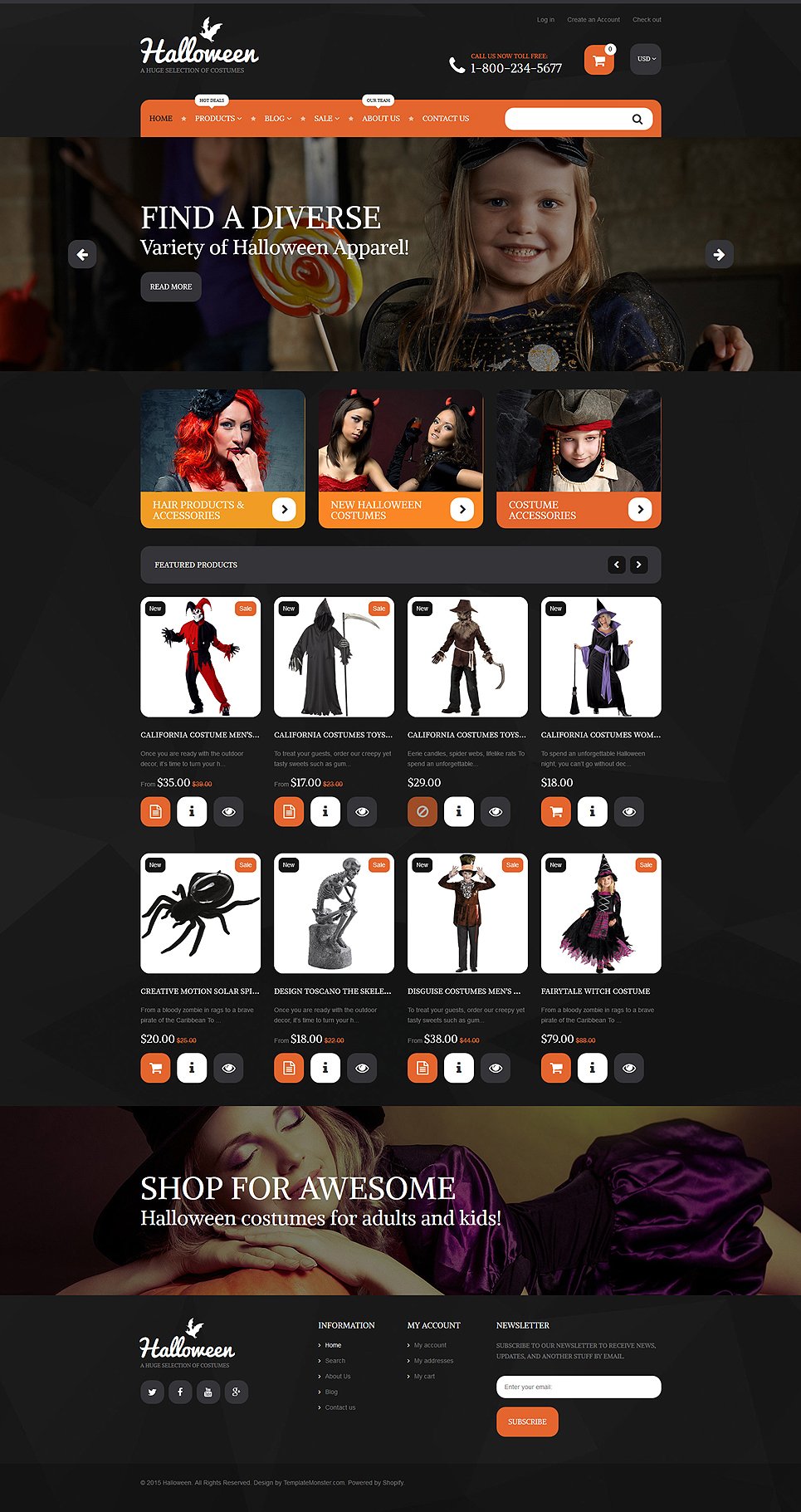 Halloween Costumes Shopify Theme New Screenshots BIG