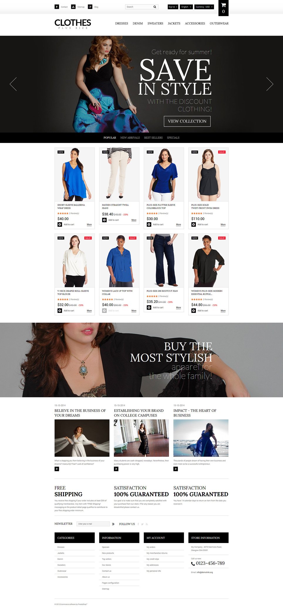 Plus Size Women’s Clothing Premium PrestaShop Theme