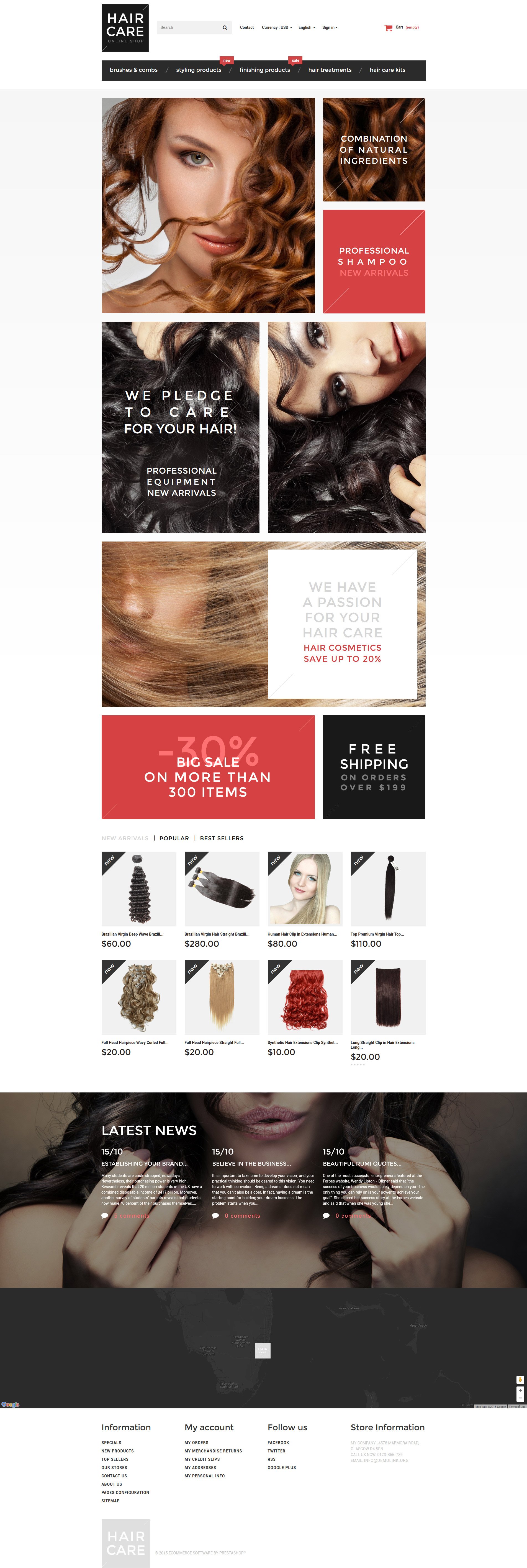 Responsive Hair Gloss Prestashop #55757 - Ekran resmi