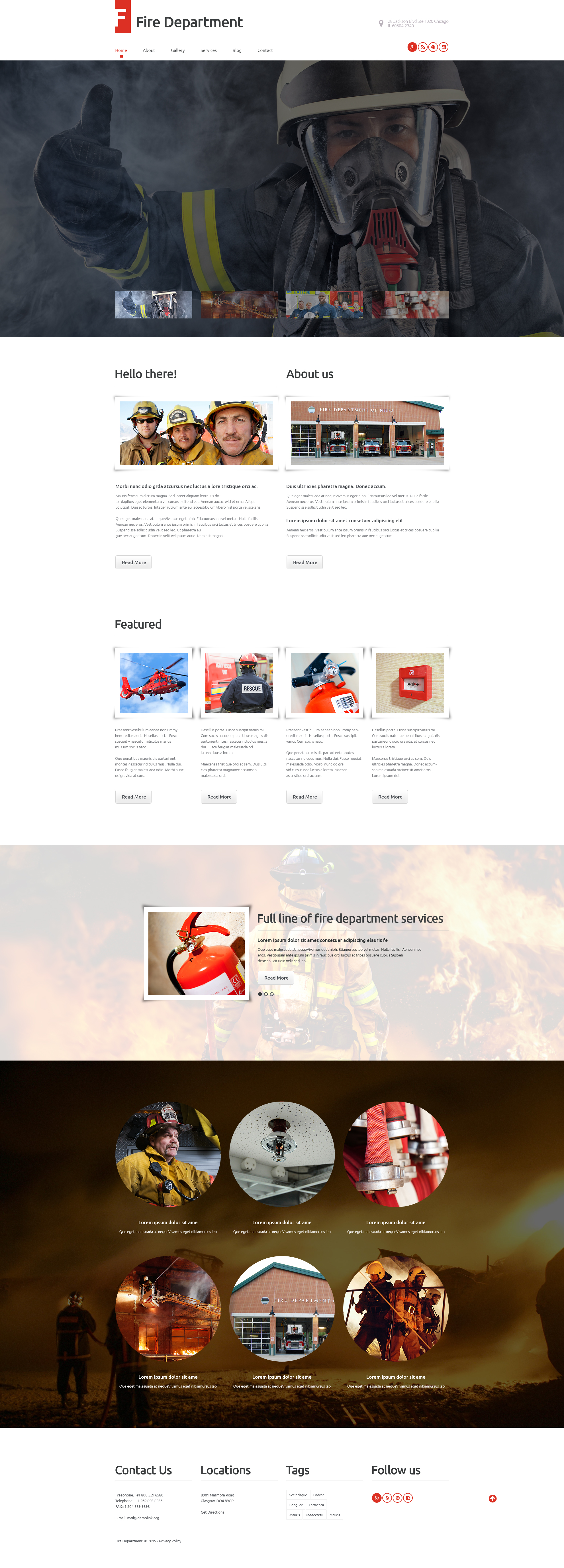 Responsivt Fire Department WordPress-tema #55751