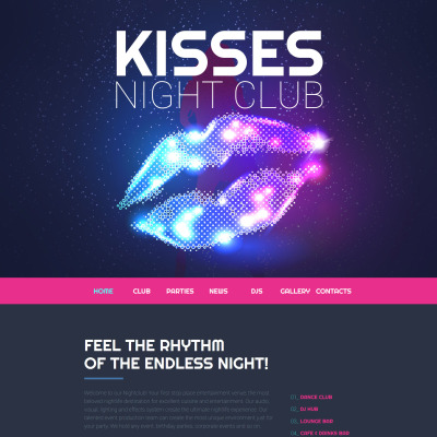Night Club Responsive Weboldal Sablon