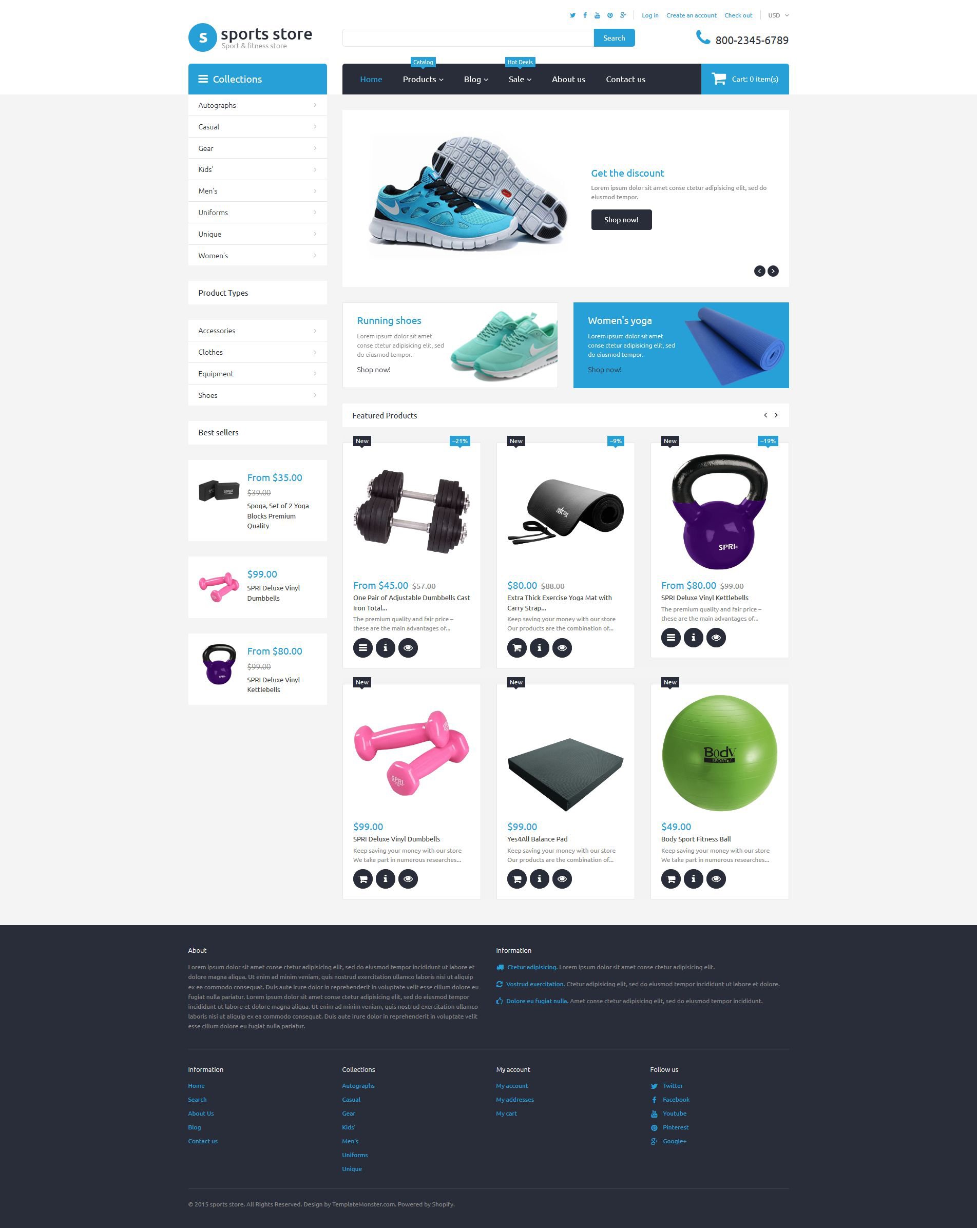 Sports Store Free Shopify Template