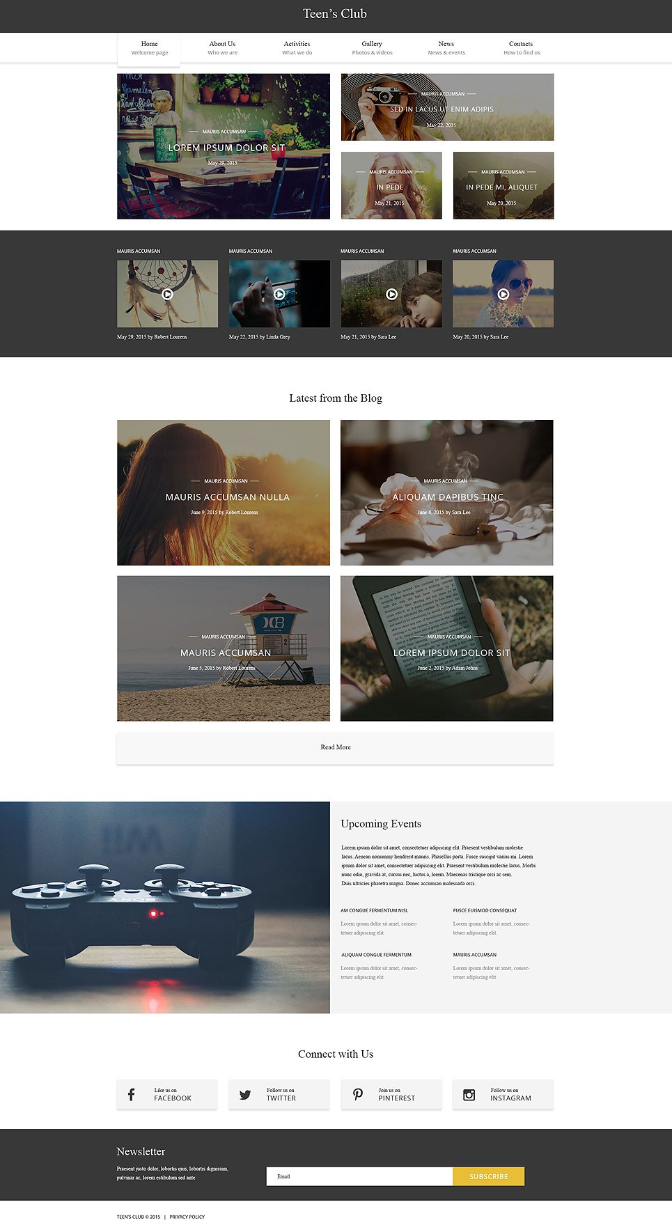 Teen's Club Website Template New Screenshots BIG