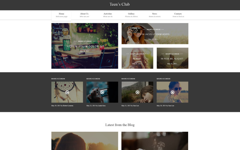 Teen's Club Website Template