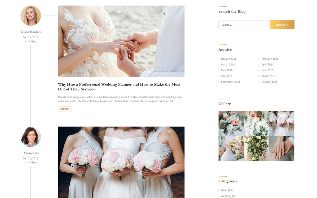 Perfect Day - Wedding Planning Multipage HTML Website Template