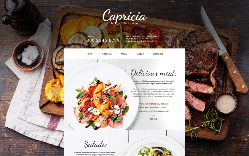 Cafe and Restaurant Website Template