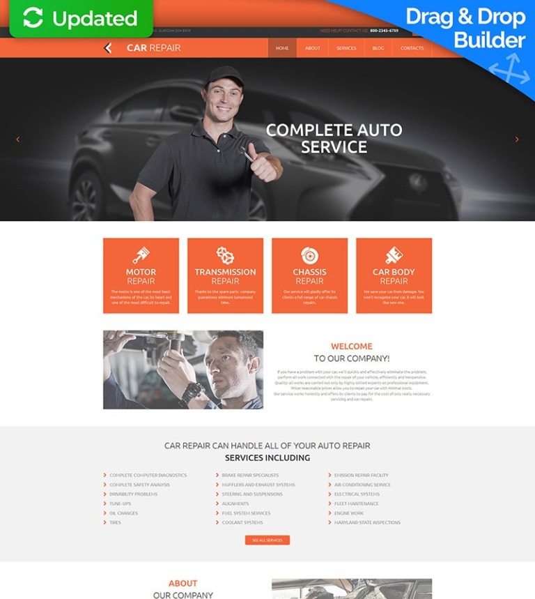 Car Repair Responsive Moto CMS 3 Template