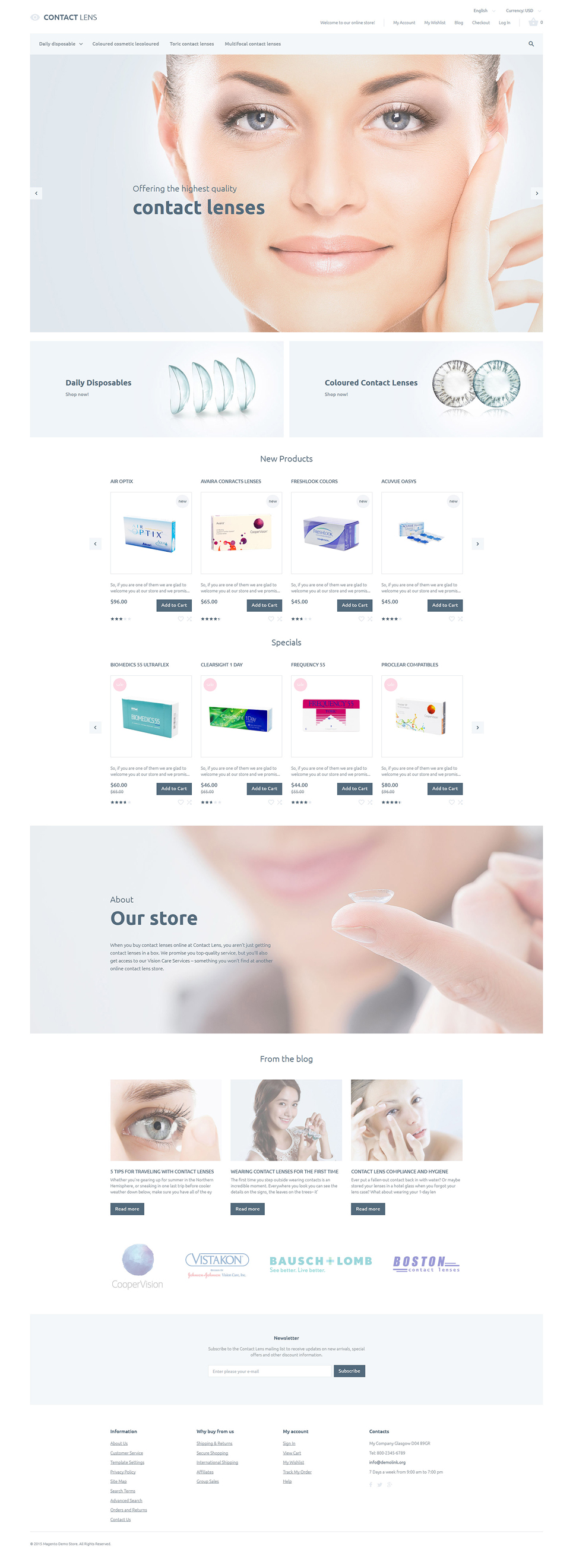 Clear Vision Magento Theme New Screenshots BIG