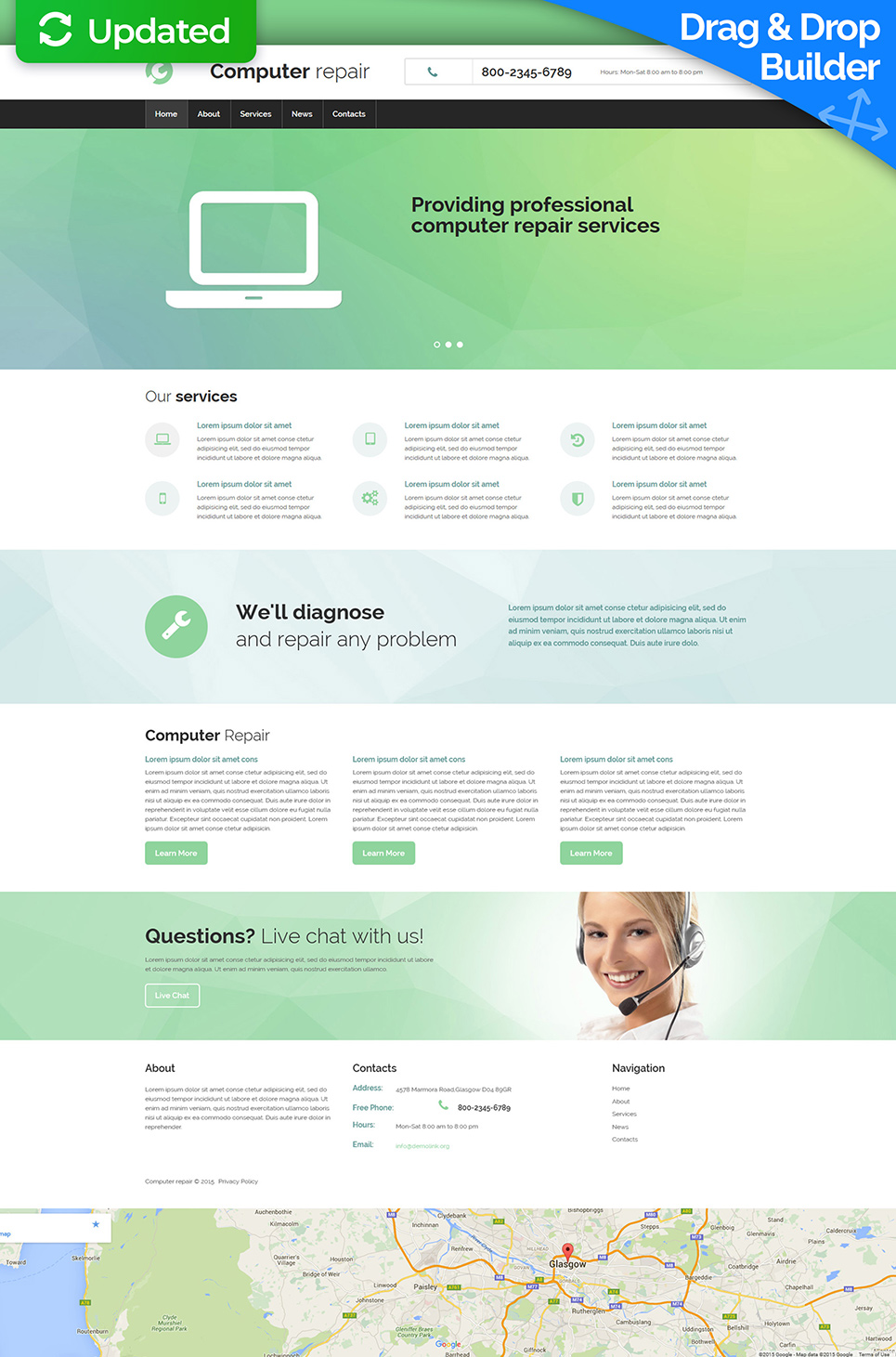Computer Repair Responsive Moto CMS 3 Template New Screenshots BIG
