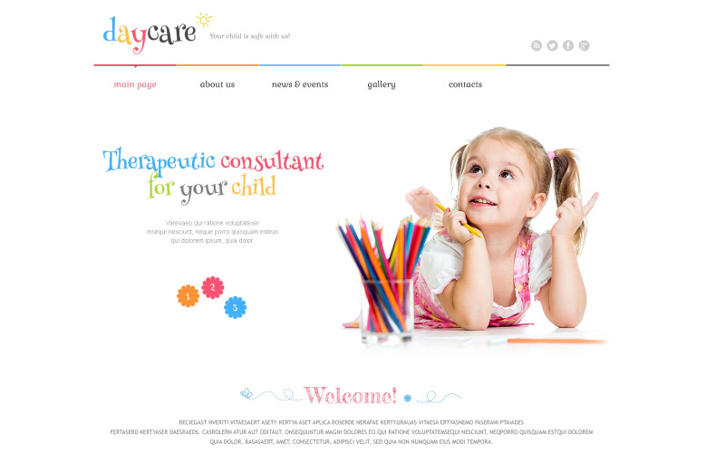 Day Care PSD Template