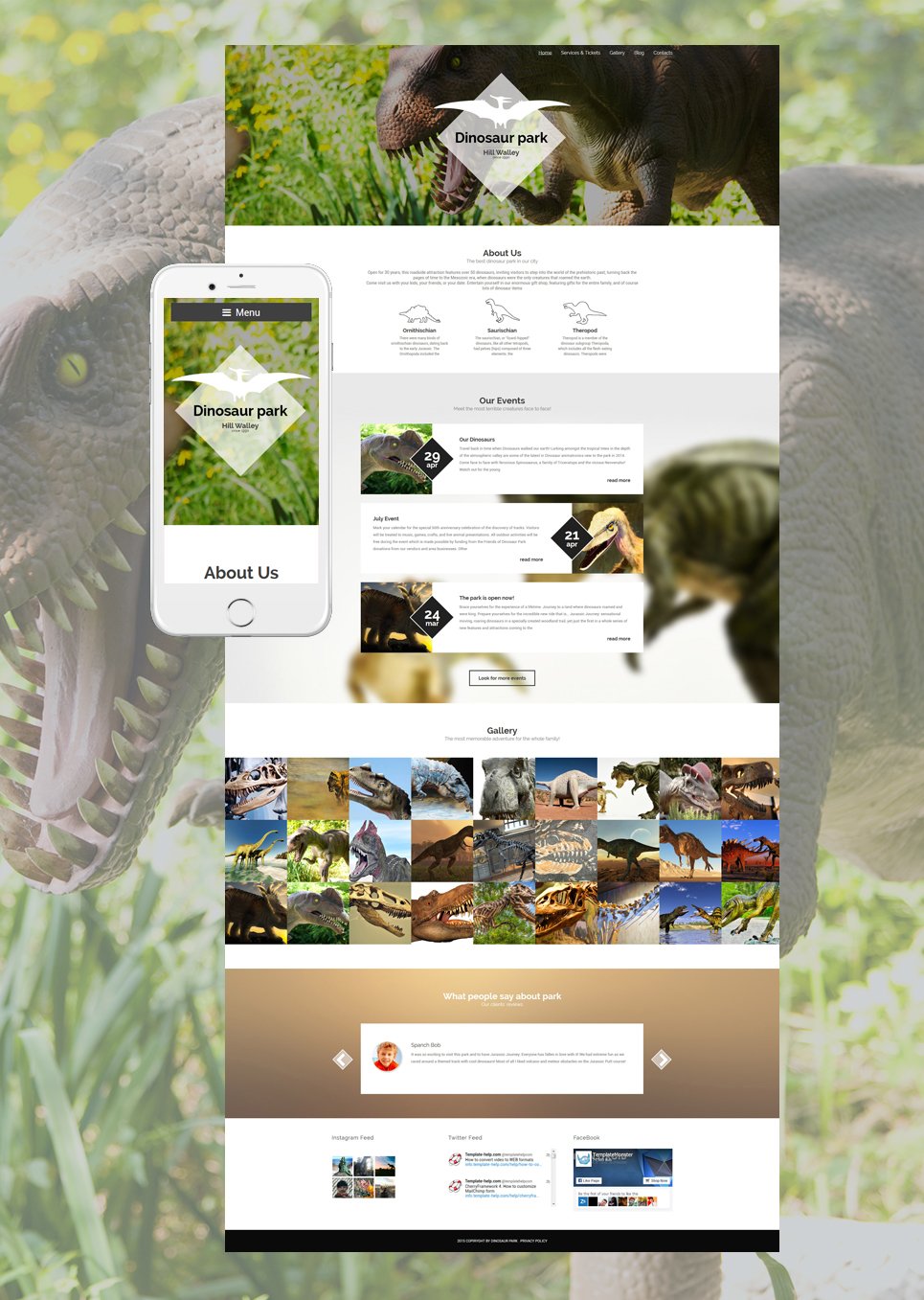 Dinosaur Park WordPress Theme New Screenshots BIG