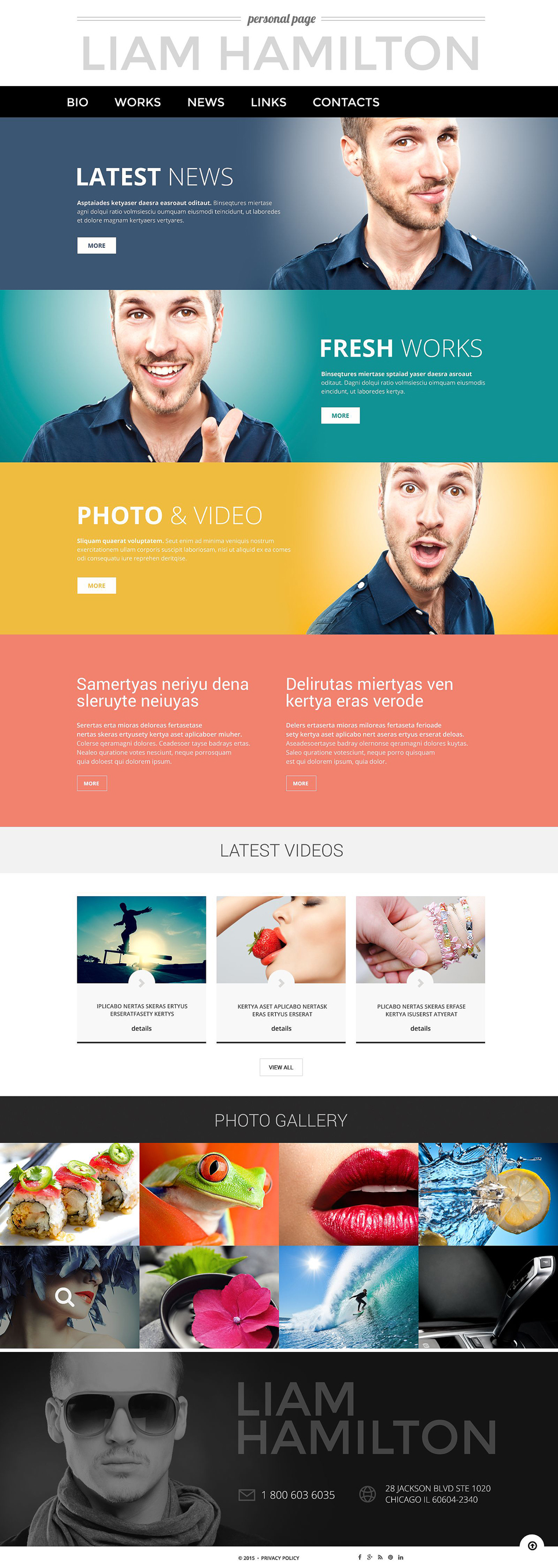 Liam Hamilton Personal Page PSD Template New Screenshots BIG