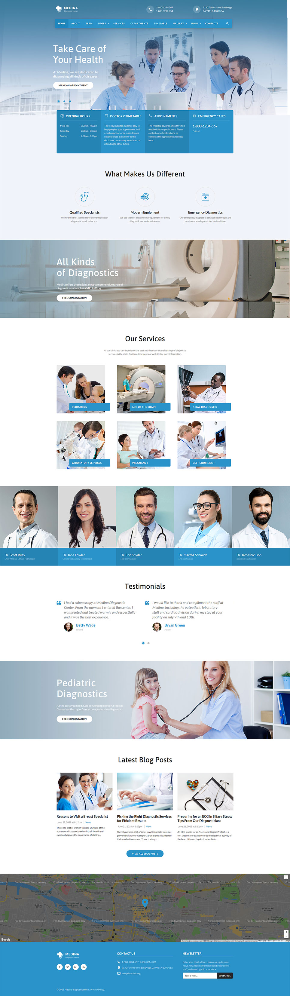 Medical Diagnostic Center Website Template New Screenshots BIG