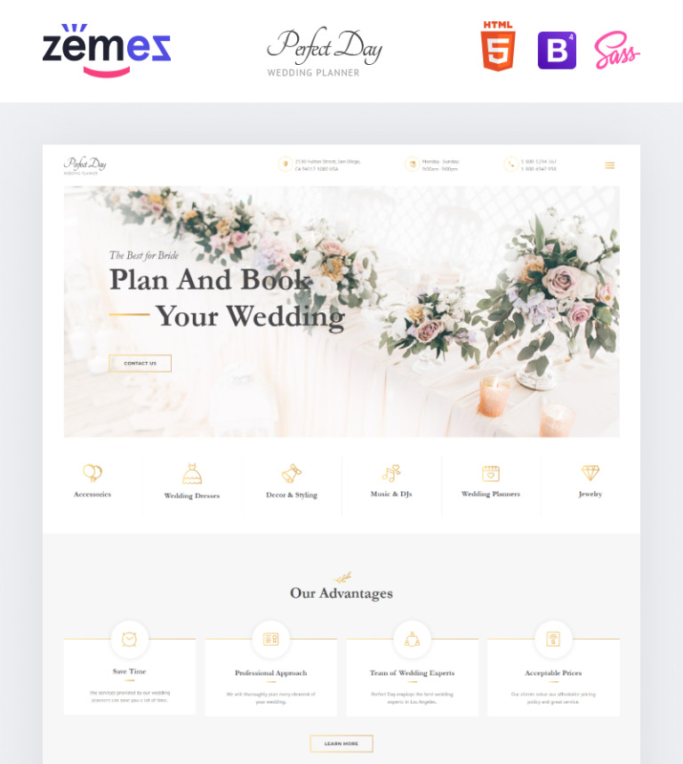 Perfect Day - Wedding Planning Multipage HTML Website Template