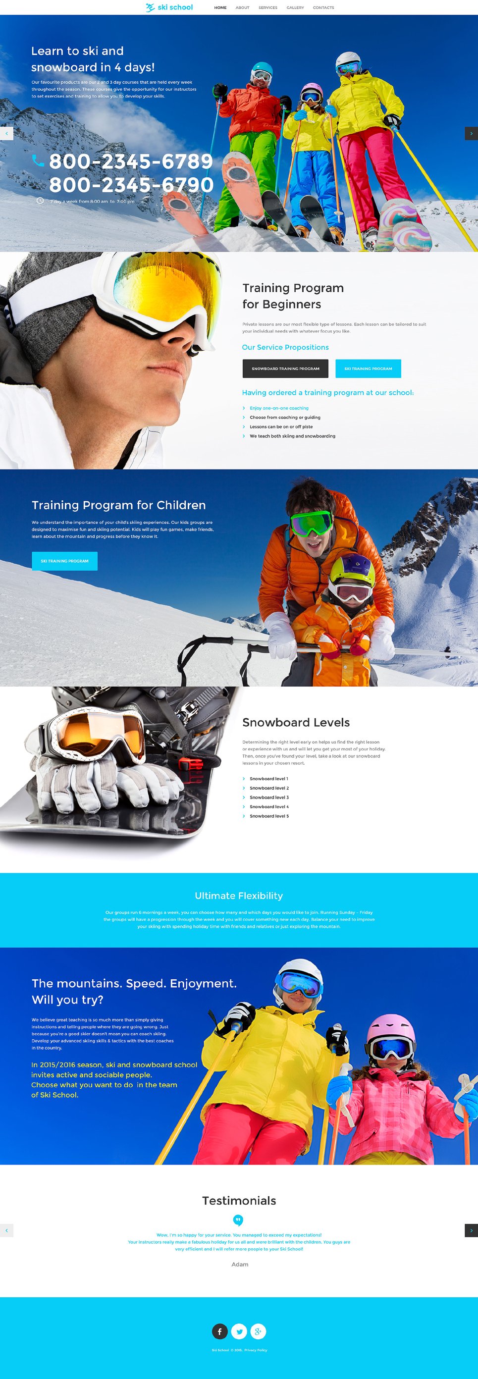 Skiing Responsive Website Template #55804