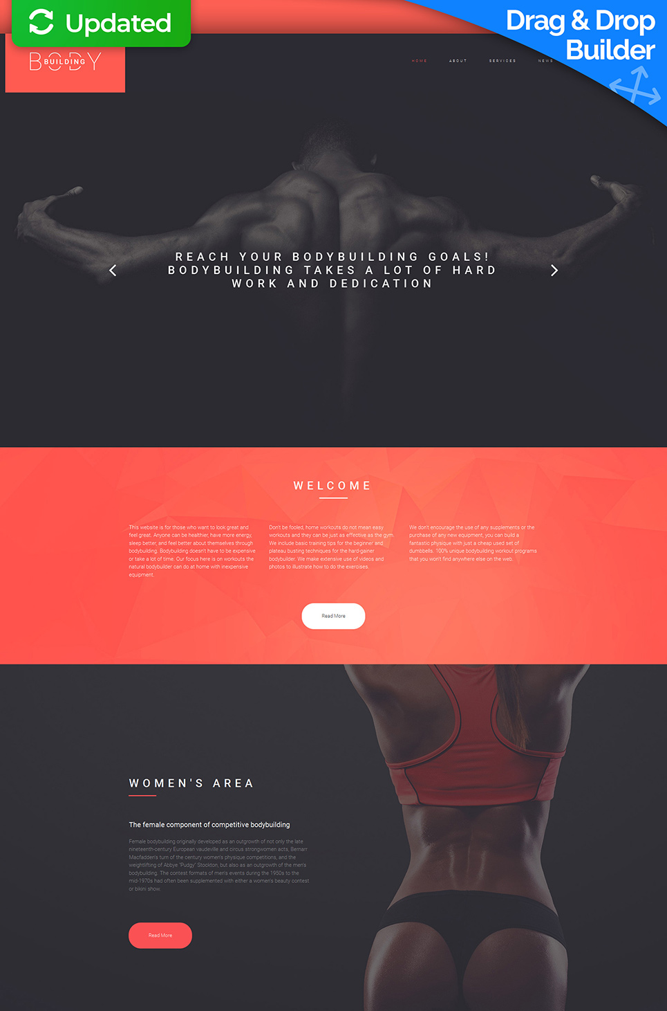 Bodybuilding Responsive Moto CMS 3 Template New Screenshots BIG