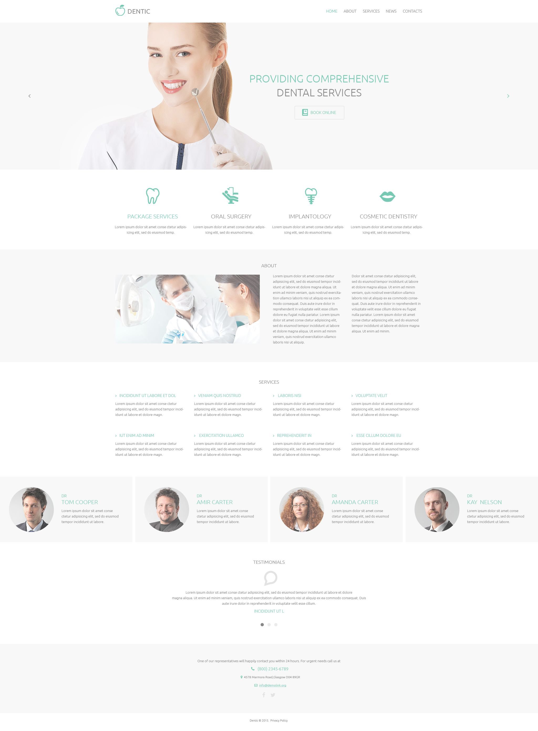 Dentist PSD Template