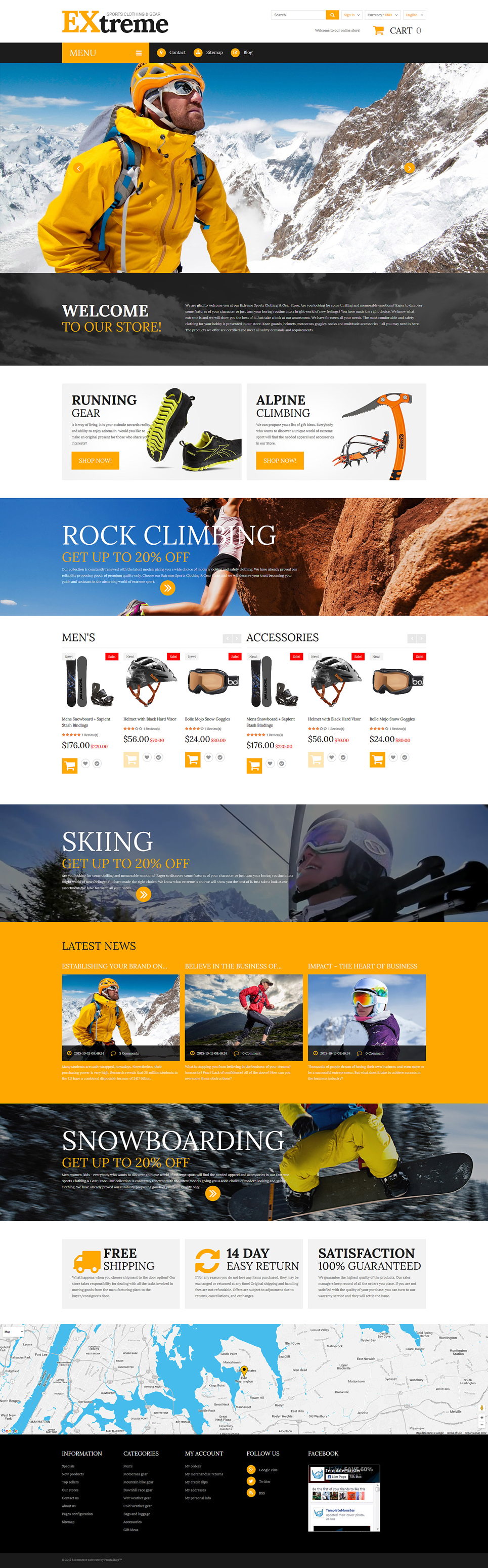 Extreme Sports Clothing PrestaShop Theme New Screenshots BIG