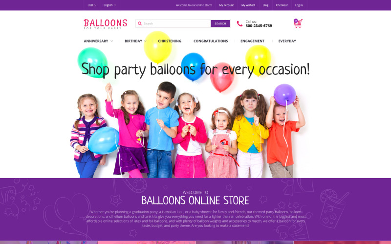 Festive Balloons Magento Theme