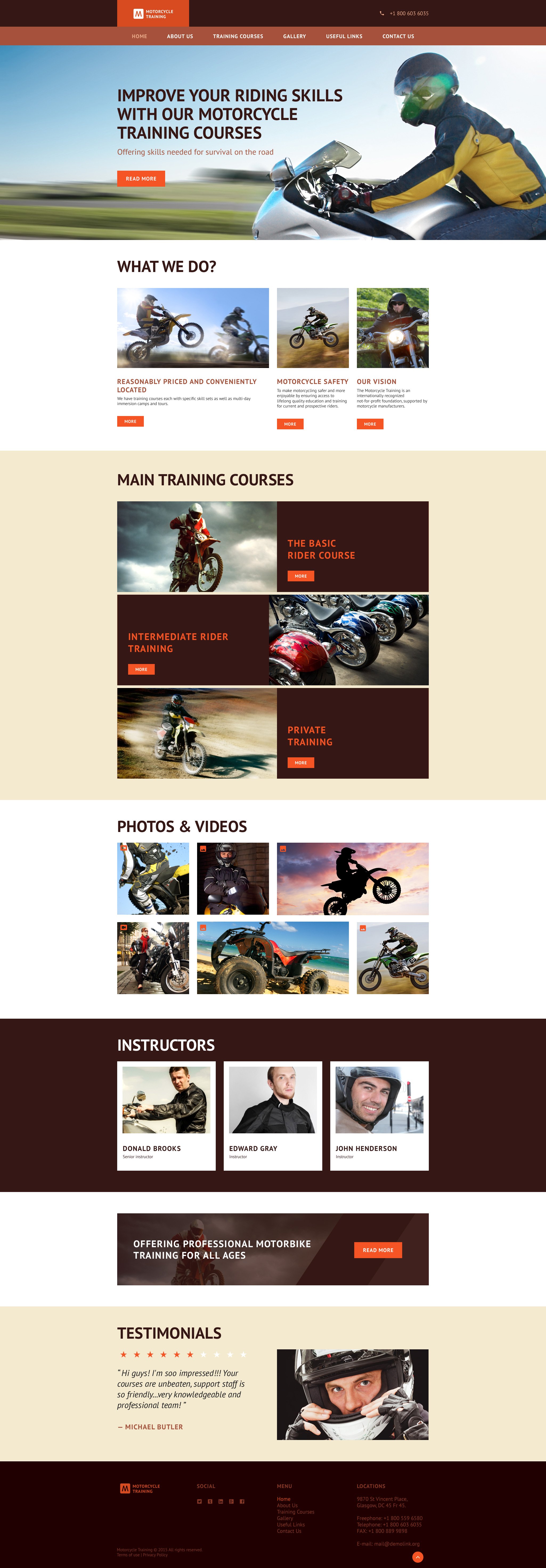 "Motorcycle Training" modèle web adaptatif #55948 - screenshot