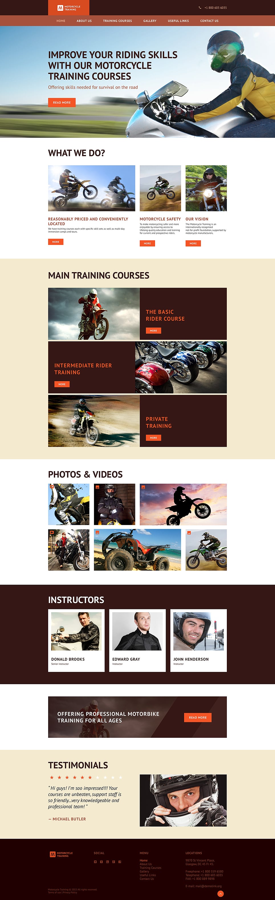 Motorcycle Training Website Template New Screenshots BIG