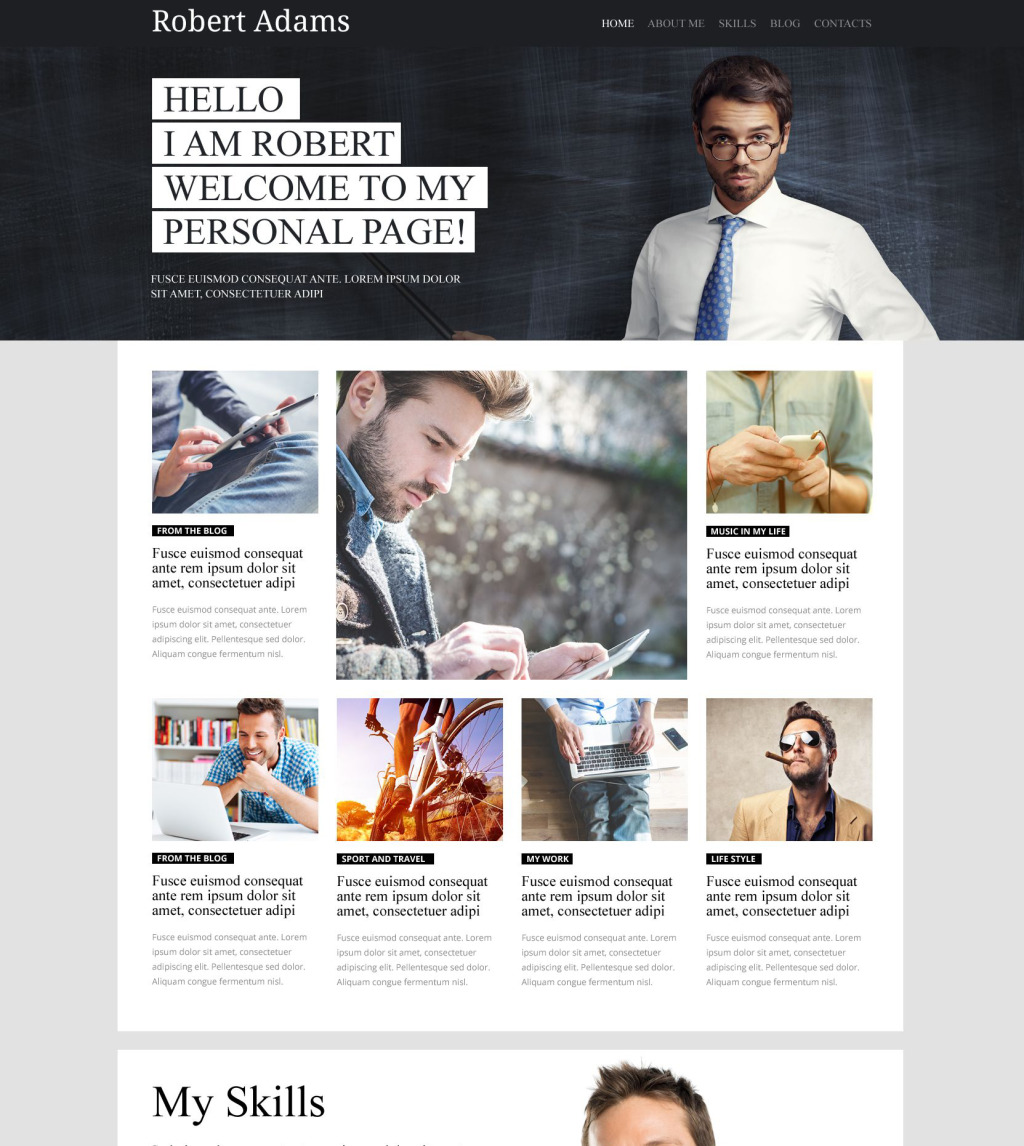 Download Personal Profile PSD Template