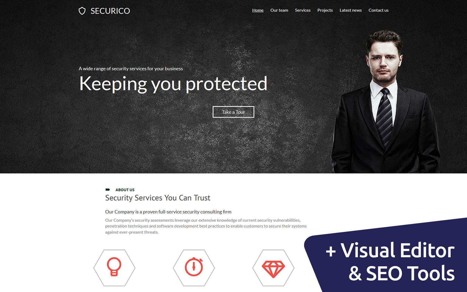 Security Company Moto CMS 3 Template