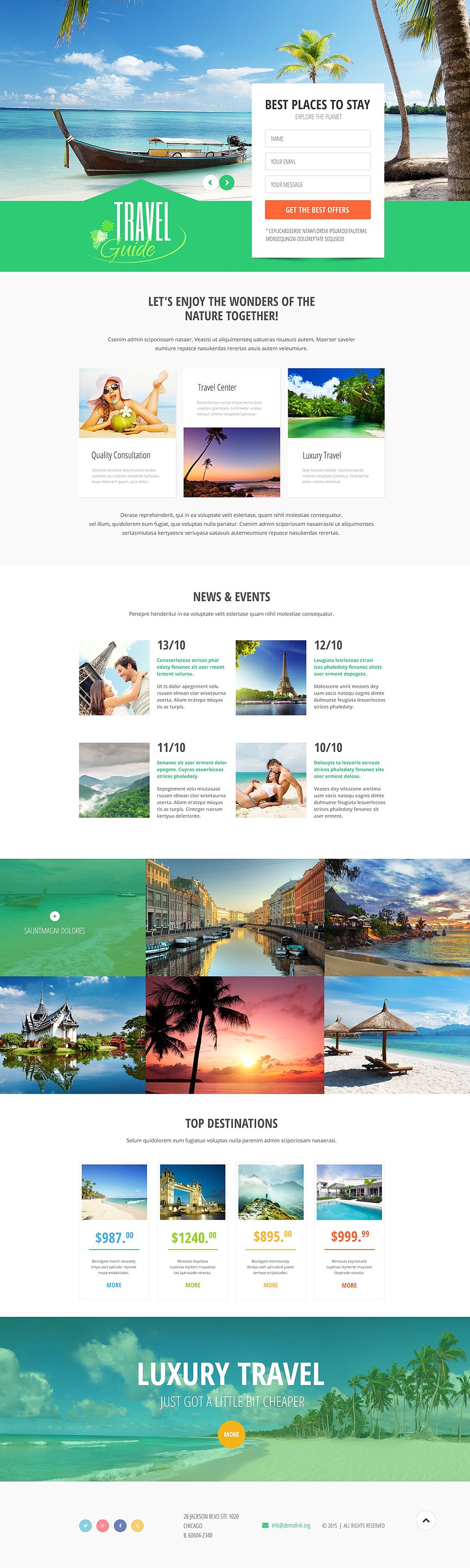 Travel Guide PSD Template