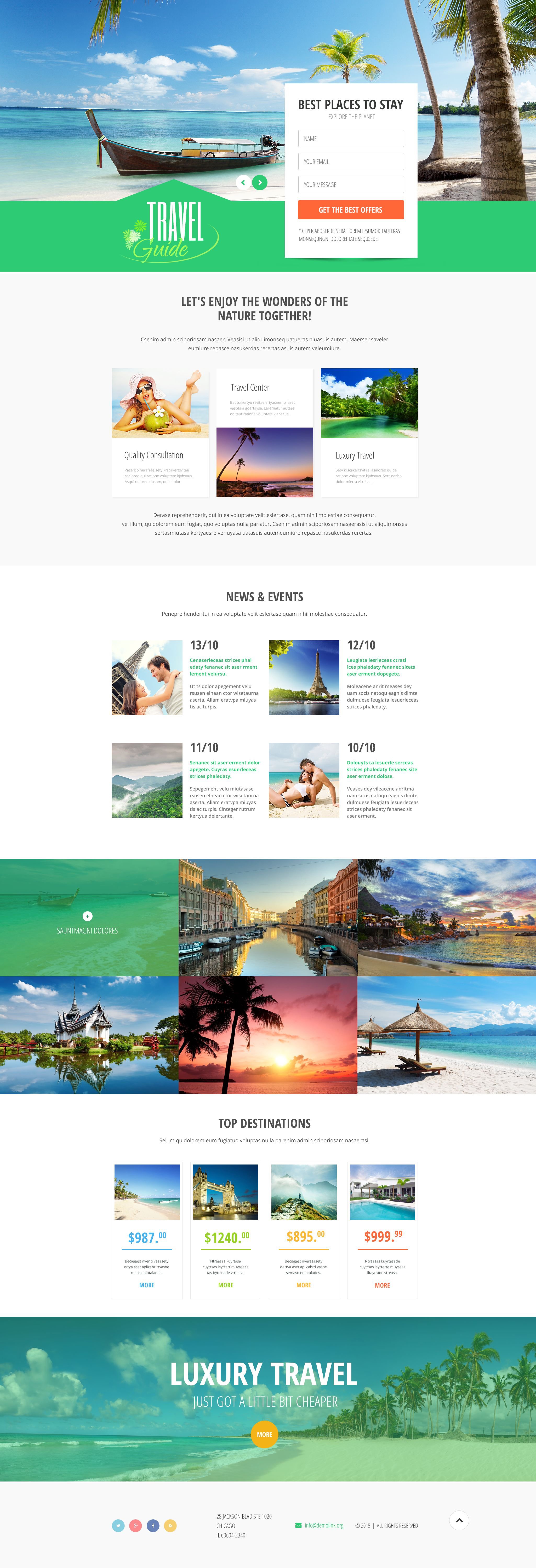 Travel Guide PSD Template