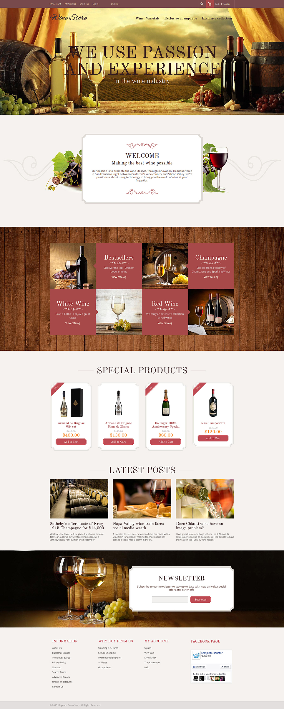 Wine Store Magento Theme New Screenshots BIG