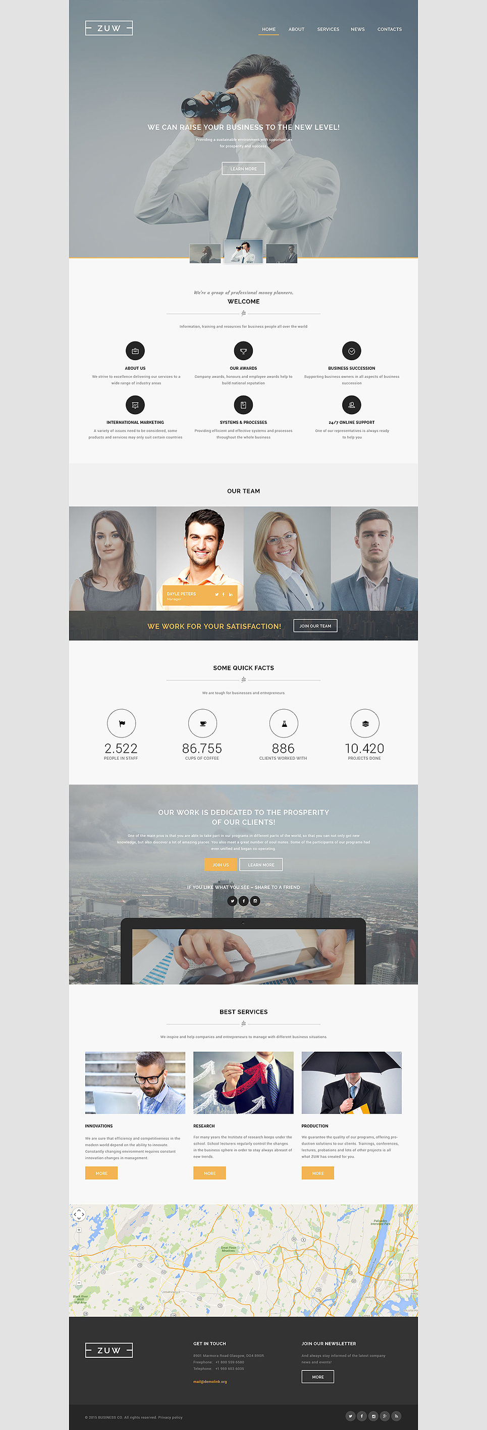ZUW Website Template New Screenshots BIG