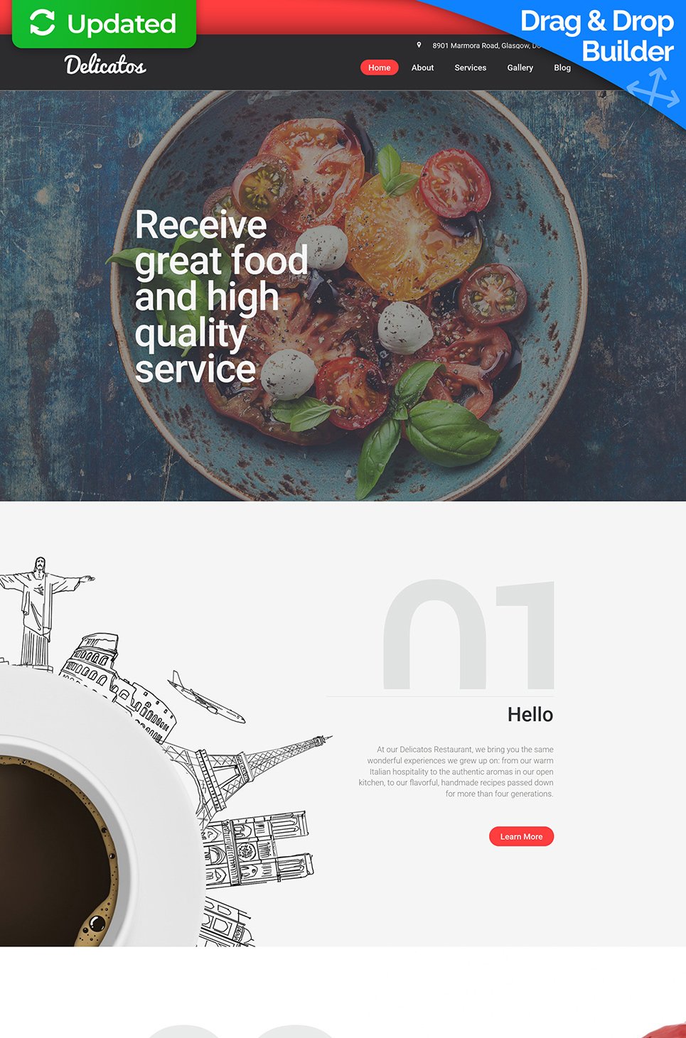 Italian Restaurant Responsive Moto CMS 3 Template New Screenshots BIG