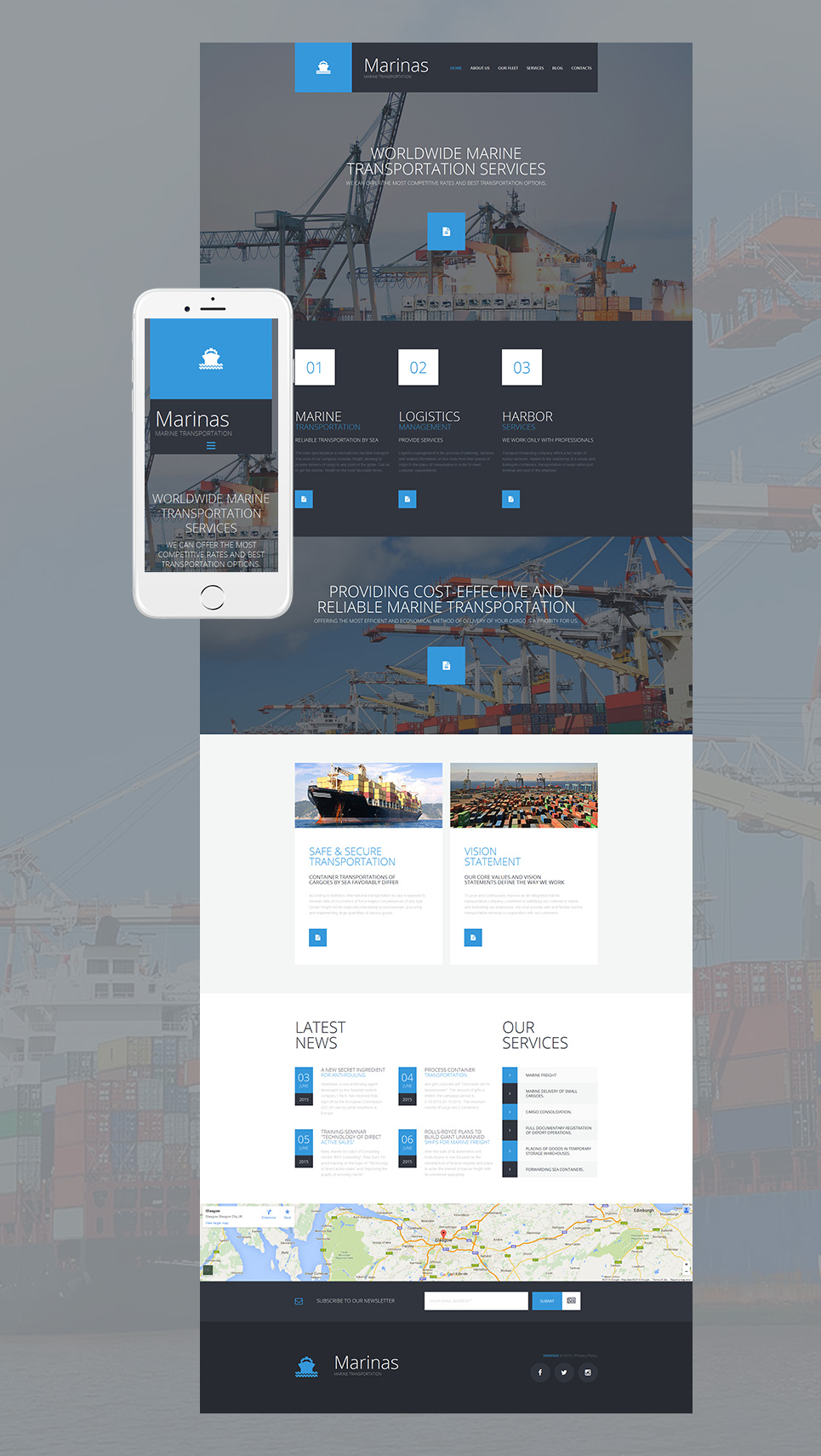 Maritime Responsive Moto CMS 3 Template New Screenshots BIG