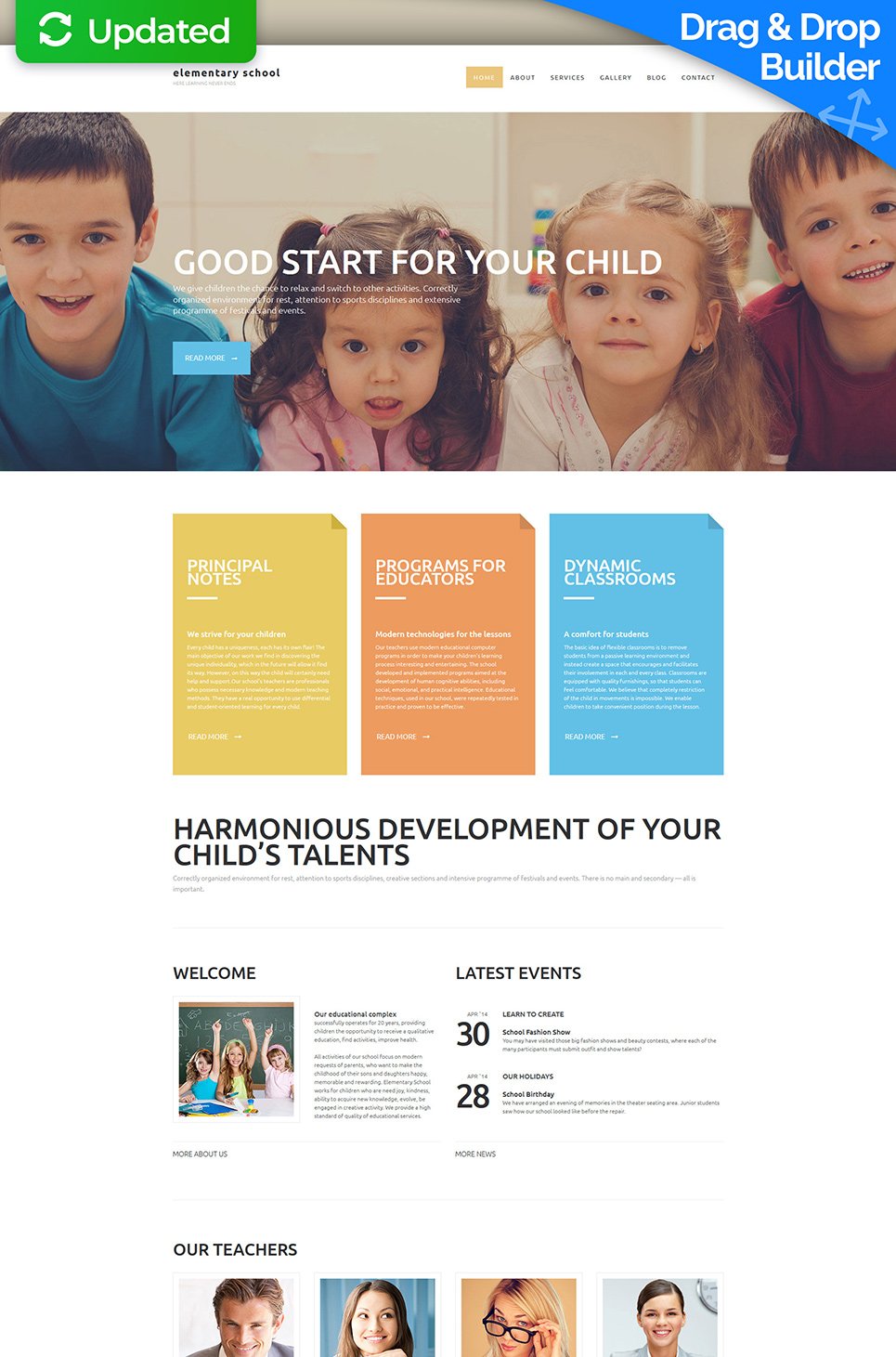 Build a Website for a Primary School Responsive Moto CMS 3 Template