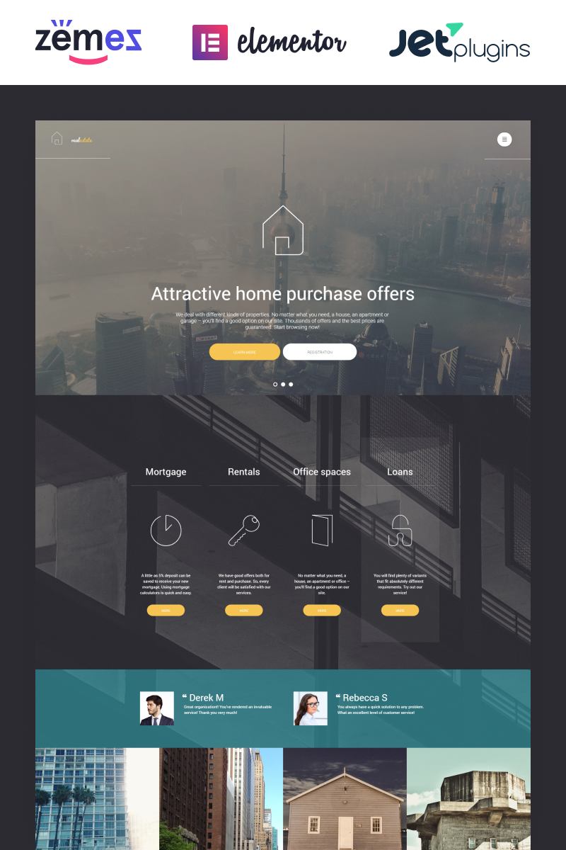 "Real Estate" - адаптивний WordPress шаблон №56093