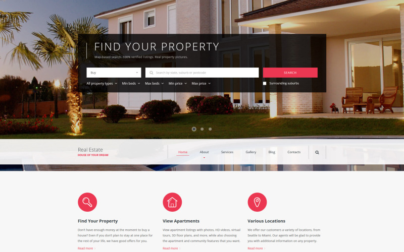 Real Estate Agency Responsive Website Template