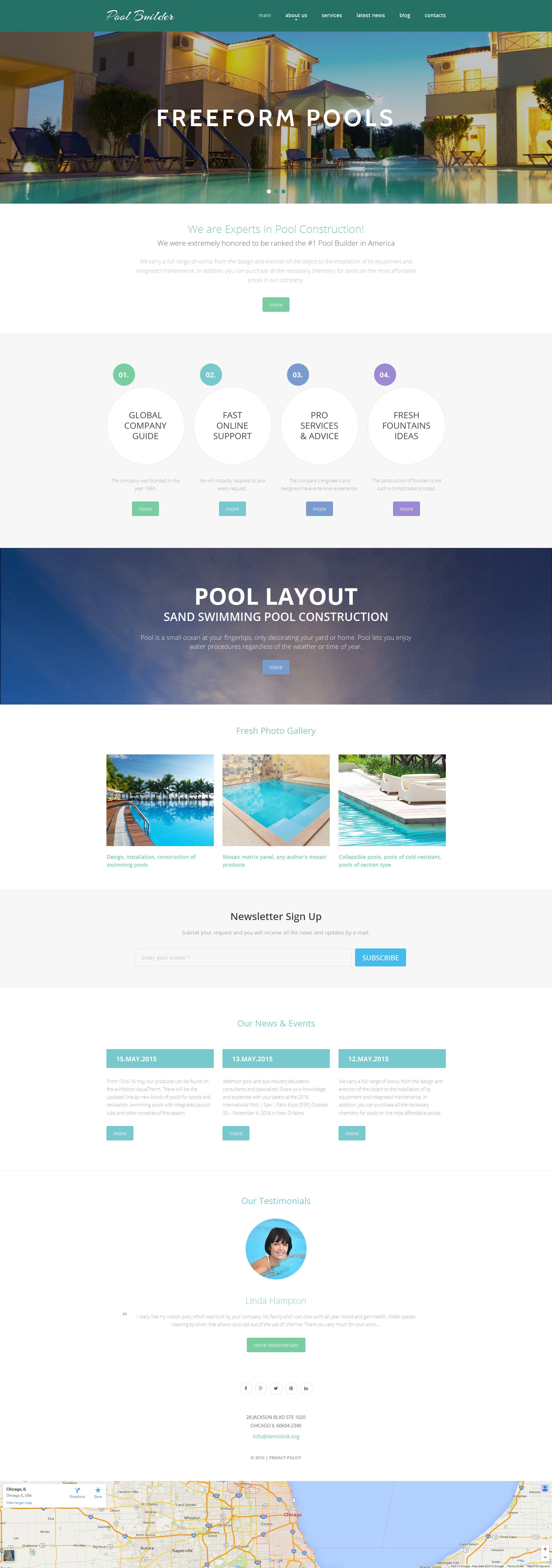 Responsive Yüzme Havuzu Moto Cms 3 #56052 - Ekran resmi