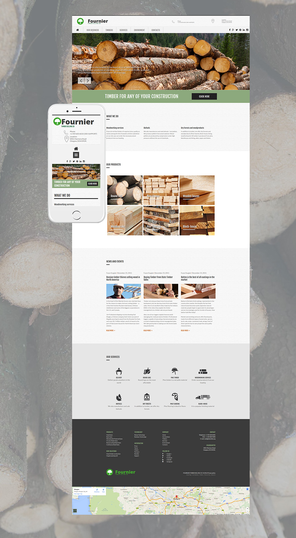 Timber Responsive Moto CMS 3 Template New Screenshots BIG