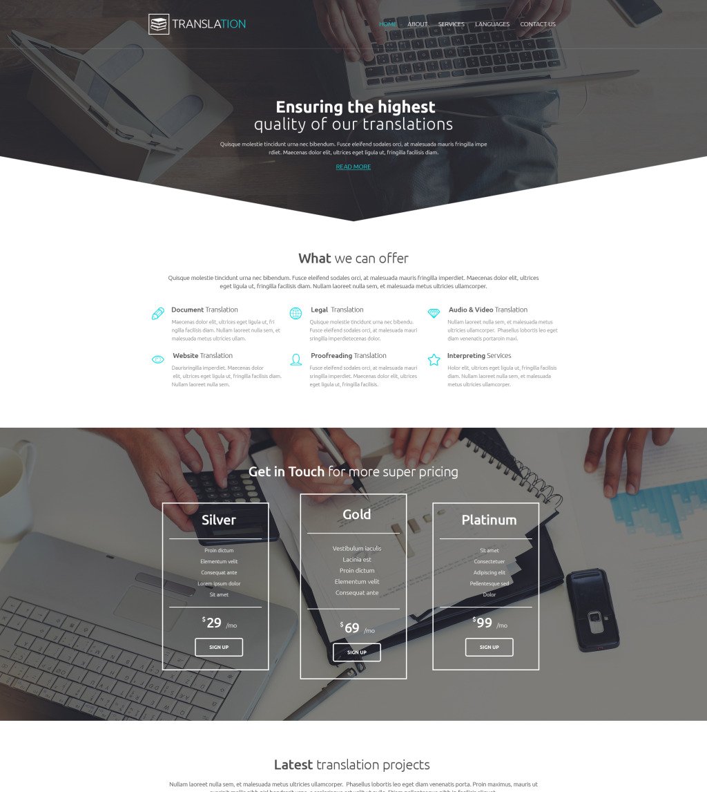 Translation Company Web Template