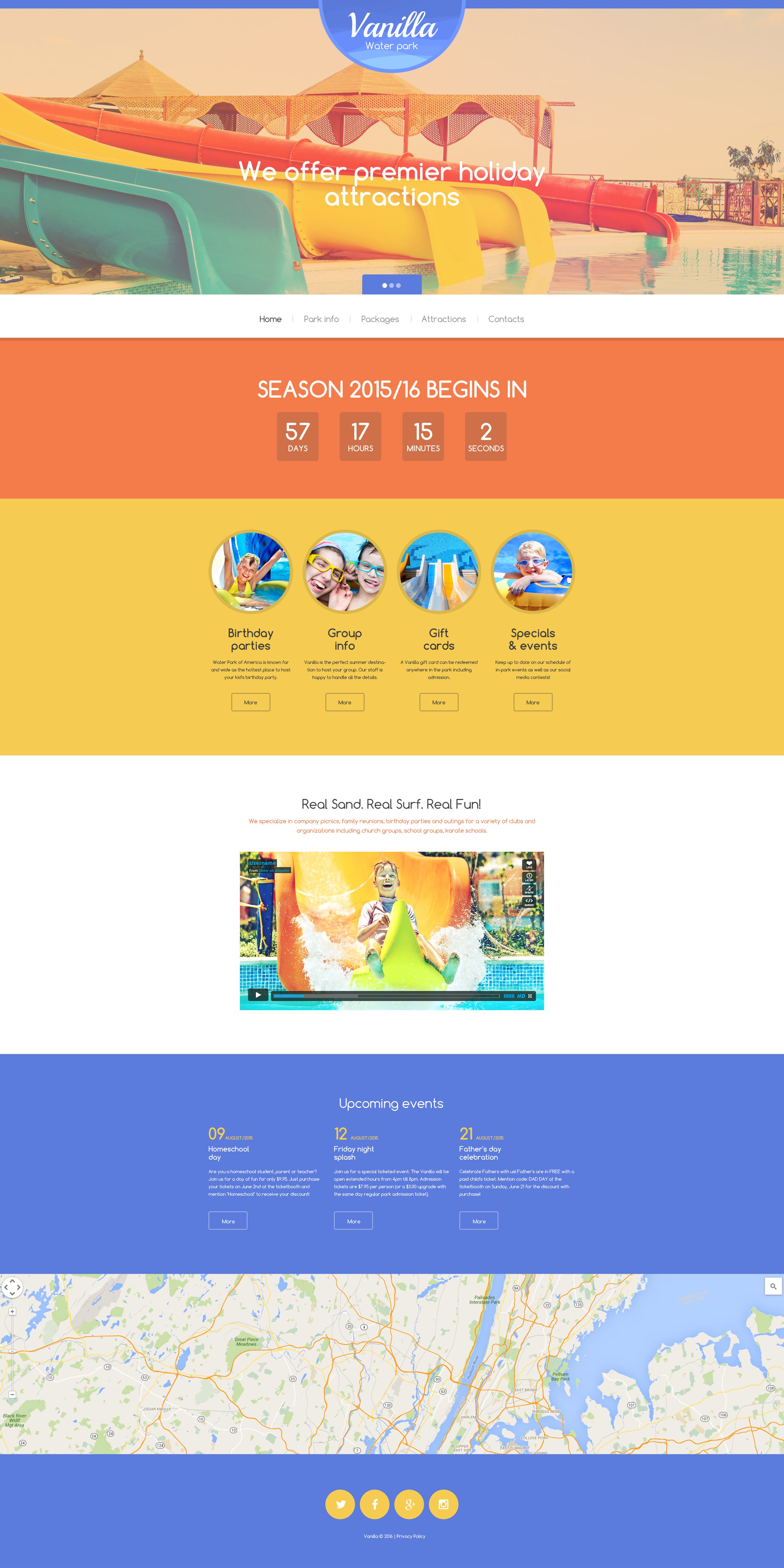 Water Park Website Template